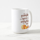 かわいい秋引用文カボチャのスパイスと全ていい コーヒーマグカップ (正面右)