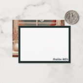 かわいい秋植物本棚 ノートカード (正面/裏面インサイチュ)