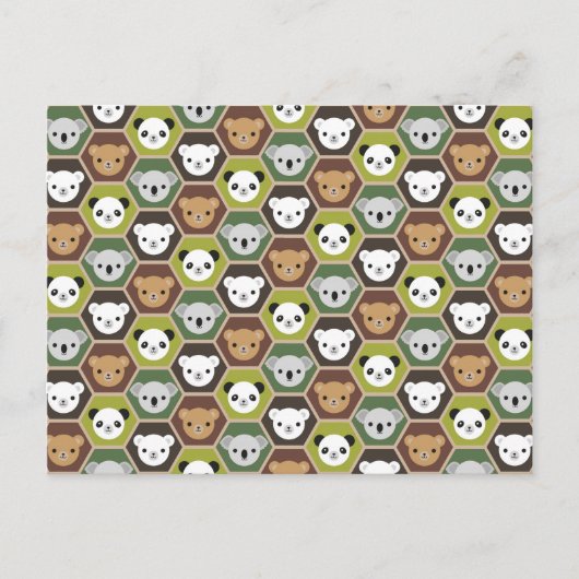 かわいい秋熊 ポストカード (正面)