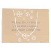 かわいい秋田のキスをするな雪だるまの秋田の写真のクリスマス ラージペーパーバッグ (裏面)