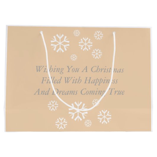 かわいい秋田のキスをするな雪だるまの秋田の写真のクリスマス ラージペーパーバッグ (裏面)