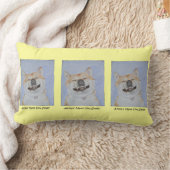 かわいい秋田の犬が微笑ユニークみ、おもしろい ランバークッション (ブランケット)