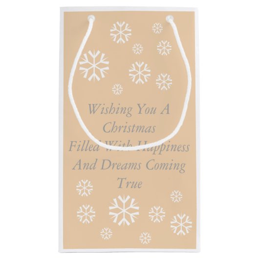 かわいい秋田キスをする雪だるま秋田フォトクリスマス スモールペーパーバッグ (裏面)