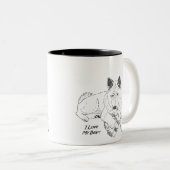 かわいい秋田スケッチとテディベア犬 ツートーンマグカップ (正面右)