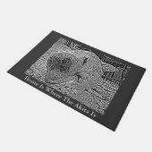 かわいい秋田睡眠の写真の歓迎の家のスローガン ドアマット (アングル)