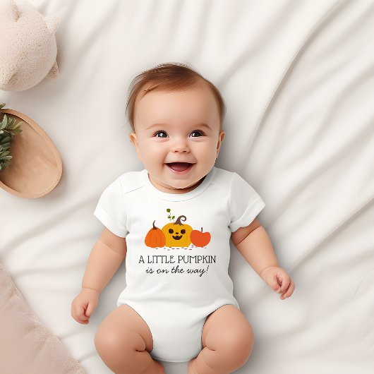 かわいい秋祖父母の妊娠発表 ベビーボディスーツ