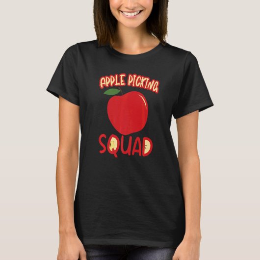 かわいい秋秋の果樹園マッチングファミリーアップルピック Tシャツ (正面)