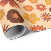 かわいい秋花秋の誕生日ギフトシームレス ラッピングペーパー (ロールコーナー)