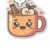 かわいい秋茶クラシックTシャツ シール (正面)