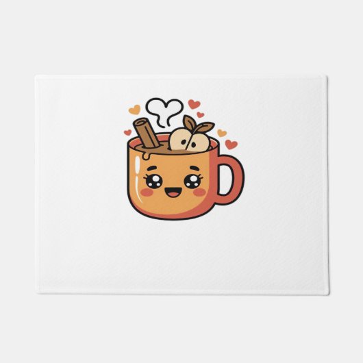 かわいい秋茶クラシックTシャツ ドアマット (正面)