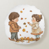 かわいい秋遊キッズ ラウンドクッション (正面)