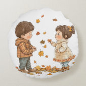 かわいい秋遊キッズ ラウンドクッション (裏面)