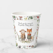 かわいい秋 |ウッドランド・フォレスト・ベビーシャワー 紙コップ (正面)