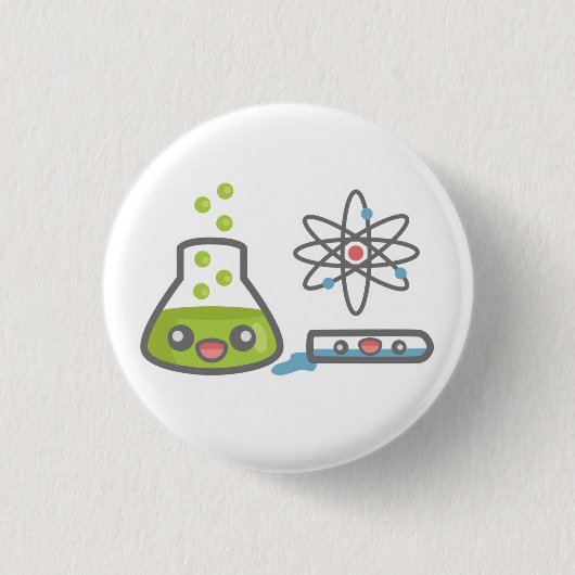 かわいい科学機器ボタン 缶バッジ (正面)