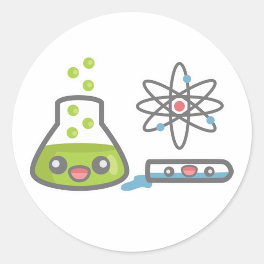 かわいい科学機器 ラウンドシール (正面)