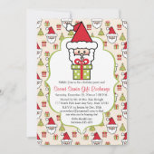 かわいい秘密のサンタクリスマスパーティー 招待状 (正面)