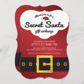 かわいい秘密サンタギフト交換パーティー 招待状 (正面/裏面)