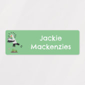 かわいい秘書書鳥の漫画パーソナライズされた ラベル (デザイン1)