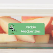 かわいい秘書書鳥の漫画パーソナライズされた ラベル (貼付)