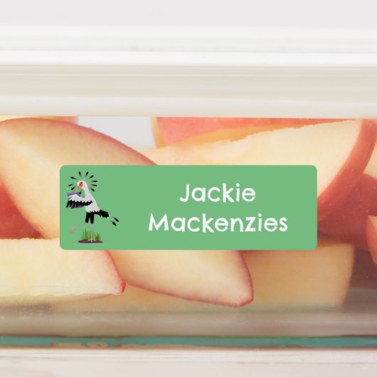 かわいい秘書書鳥の漫画パーソナライズされた ラベル (貼付)