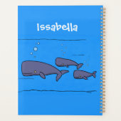かわいい移動する漫画のクジラのイラスト プランナー手帳 (裏面)