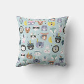 かわいい種族の顔パターン クッション (裏面)