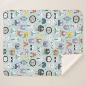 かわいい種族の顔パターン シェルパブランケット (正面(横))