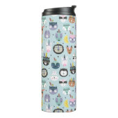 かわいい種族の顔パターン タンブラー (回転左)