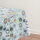 かわいい種族の顔パターン テーブルクロス (インサイチュ)