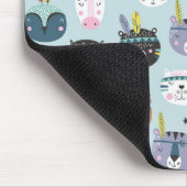 かわいい種族の顔パターン マウスパッド (コーナー)