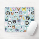 かわいい種族の顔パターン マウスパッド (マウス)