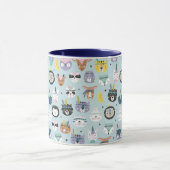 かわいい種族の顔パターン マグカップ (中央)