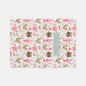 かわいい種族動物のベビー フリースブランケット (正面(横))