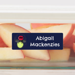 かわいい稲妻の虫のホタルの漫画パーソナライズされた ラベル