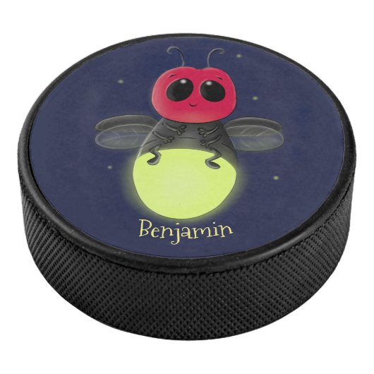 かわいい稲妻の虫ホタル漫画イラストレーション アイスホッケーパック (3/4)