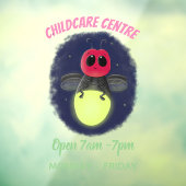 かわいい稲妻の虫ホタル漫画イラストレーション ウィンドウサイン (シート3)