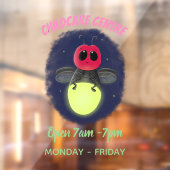 かわいい稲妻の虫ホタル漫画イラストレーション ウィンドウサイン (シート2)