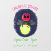 かわいい稲妻の虫ホタル漫画イラストレーション ウィンドウサイン (シート)