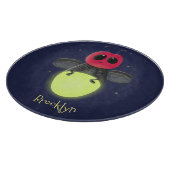 かわいい稲妻の虫ホタル漫画イラストレーション カッティングボード (角)