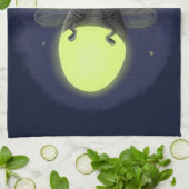 かわいい稲妻の虫ホタル漫画イラストレーション キッチンタオル (折り畳み)