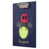 かわいい稲妻の虫ホタル漫画イラストレーション クリップボード (左)