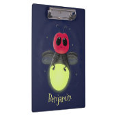 かわいい稲妻の虫ホタル漫画イラストレーション クリップボード (右)