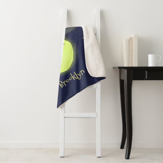 かわいい稲妻の虫ホタル漫画イラストレーション シェルパブランケット (インサイチュ)