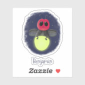 かわいい稲妻の虫ホタル漫画イラストレーション シール (シート)