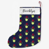 かわいい稲妻の虫ホタル漫画イラストレーション スモールクリスマスストッキング (裏面)