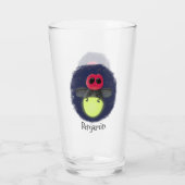 かわいい稲妻の虫ホタル漫画イラストレーション タンブラーグラス (裏面)