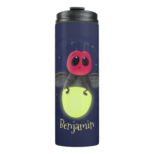 かわいい稲妻の虫ホタル漫画イラストレーション タンブラー (正面)