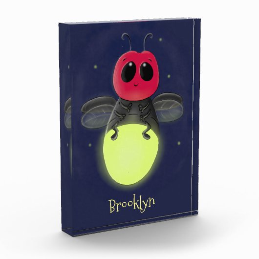 かわいい稲妻の虫ホタル漫画イラストレーション フォトブロック (左)