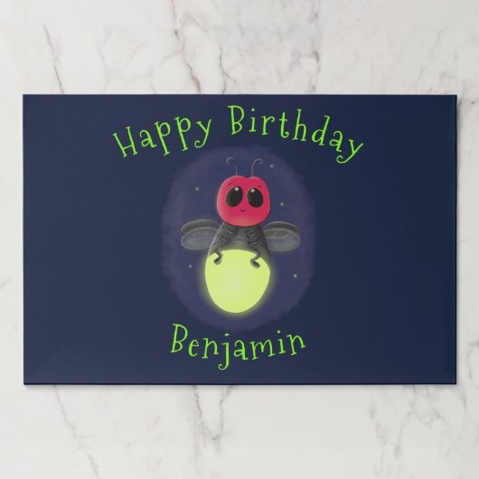 かわいい稲妻の虫ホタル漫画イラストレーション ペーパーパッド (正面)