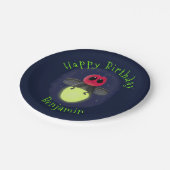 かわいい稲妻の虫ホタル漫画イラストレーション ペーパープレート (アングル)